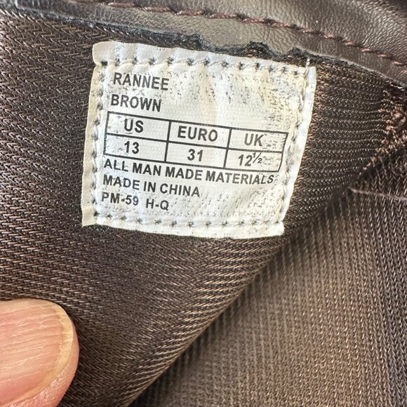 Michael Kors Logo Print Tall Children’s Riding Boots Brown Size 13 - Picture 3 of 8